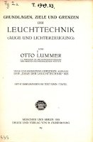 Grundlagen, Ziele und Grenzen der Leuchttechnik, 1918